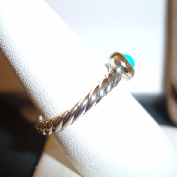 DAVID YURMAN SLEEPING BEAUTY TURQUOISE RING Sterling Silver NEW 8 - Picture 3 of 5